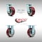 Service Caster 5 Inch SS Poly on Aluminum Caster Set with Roller Bearings 2 Swivel Lock 2 Rigid SCC-SS30S520-PAR-BSL-2-R-2 - alternate 6